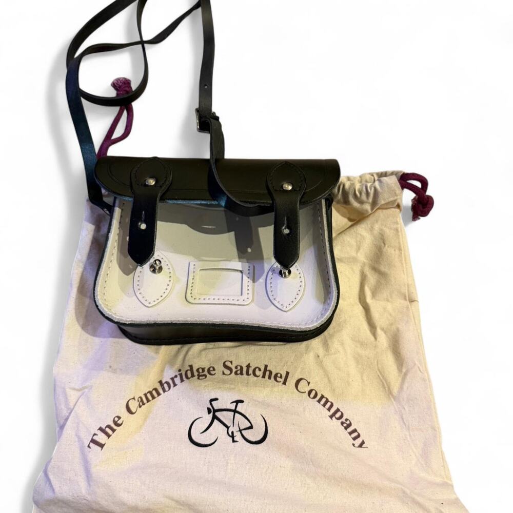 The Cambridge Satchel Company Mini Satchel - Black and white Leather